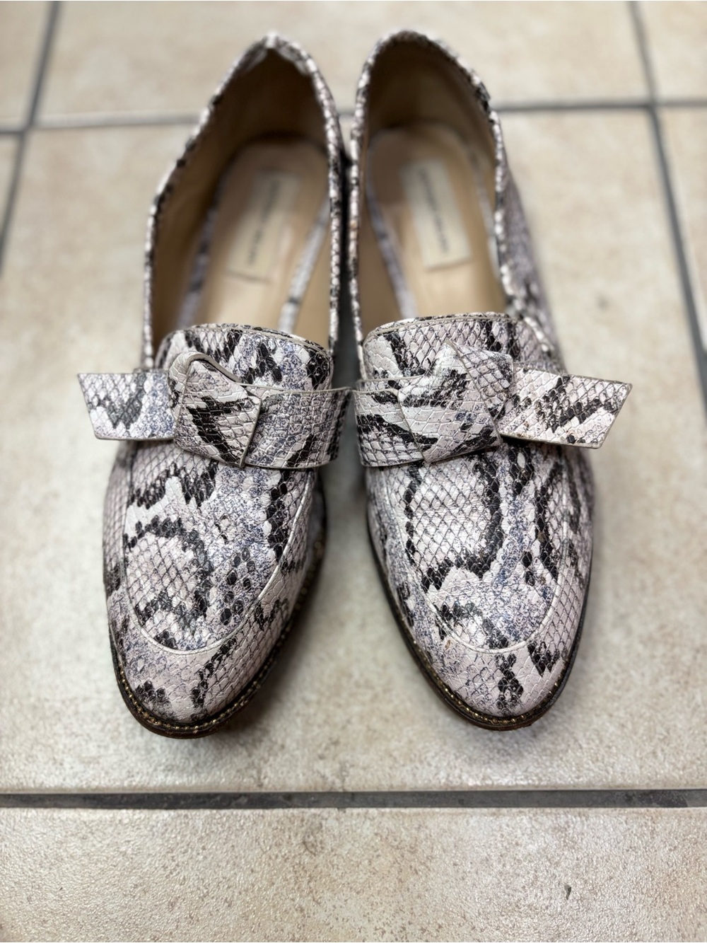 Antonio Melani Snake-Print Bow Loafers - Darlene Python Pattern